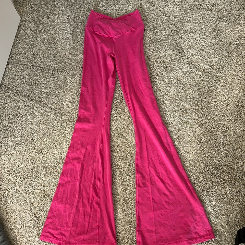 Aerie Pink Flare Leggings